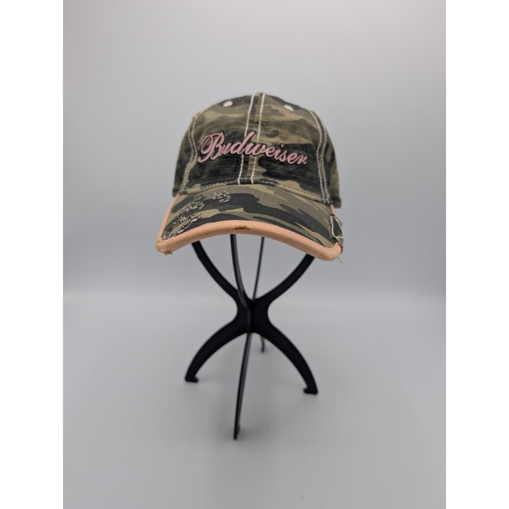Budweiser Camouflage Ball Cap‎ Hat Adjustable Strap Back Baseball One Size